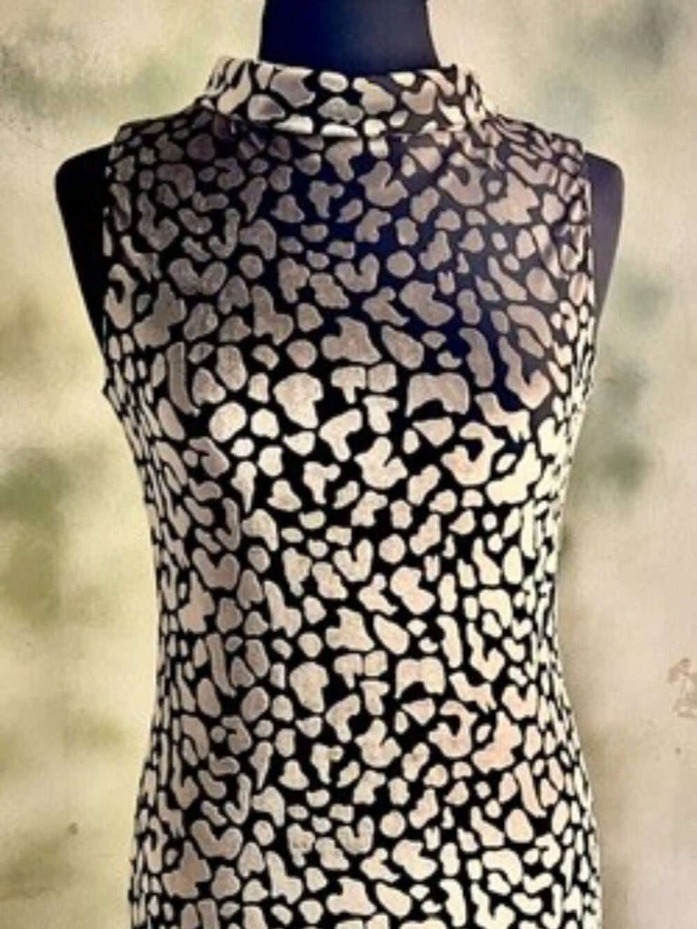 Last Tango Metallic Animal Print Bodycon Dress Small Made in USA